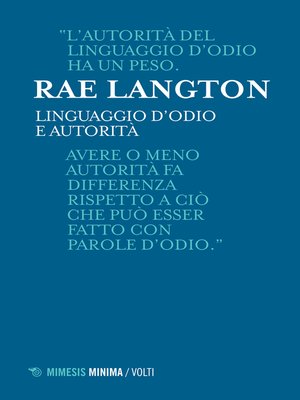 cover image of Linguaggio d'odio e autorità